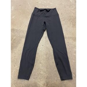Lululemon Leggings Mens Black High Rise Running Back Zip Pocket Drawcord Yoga